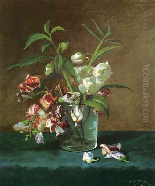 Floral Still Life Oil Painting by Carducius Plantagenet Ream