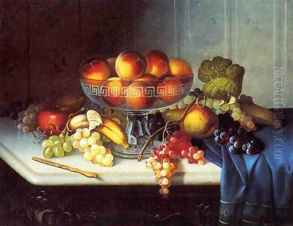 Still Life, Fruit and Knife Oil Painting by Carducius Plantagenet Ream