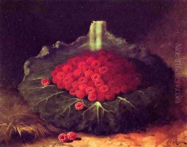 Raspberries Oil Painting by Carducius Plantagenet Ream