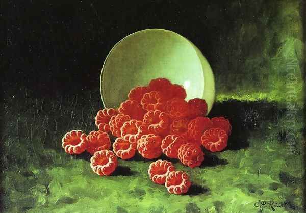 Still Life: Overturned Cup on Raspberries Oil Painting by Carducius Plantagenet Ream