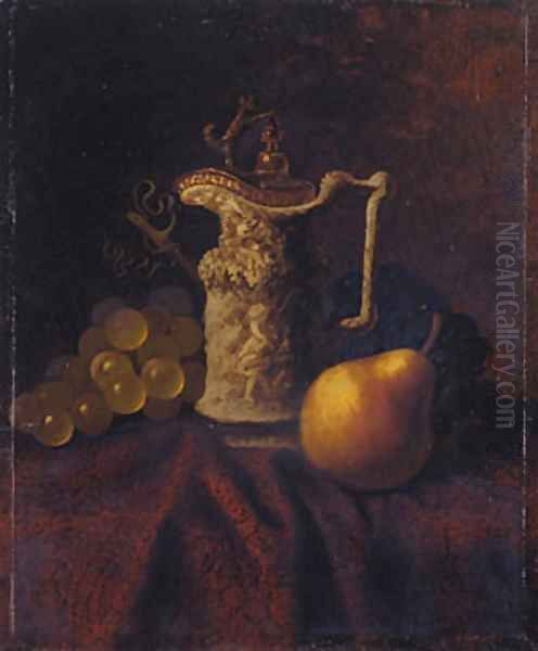 Still Life with Ewer and Fruit Oil Painting by Carducius Plantagenet Ream