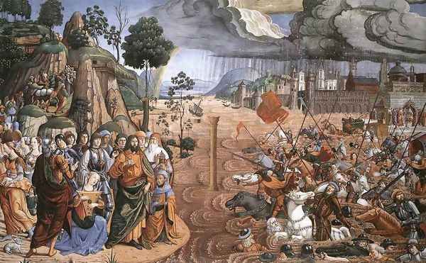 Crossing of the Red Sea Oil Painting by Cosimo Rosselli