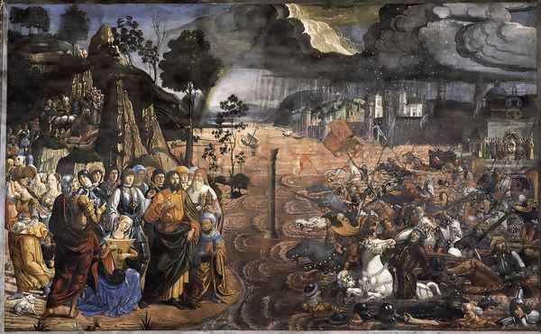 Crossing of the Red Sea 1481-82 Oil Painting by Cosimo Rosselli