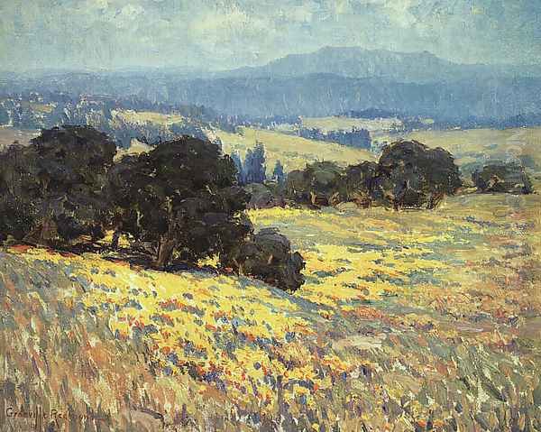 California Oaks and Poppies Oil Painting by Granville Redmond