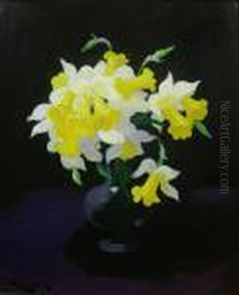 Still Life With Daffodils Oil Painting by James Stuart Park