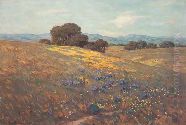 Poppies and Lupines Oil Painting by Granville Redmond