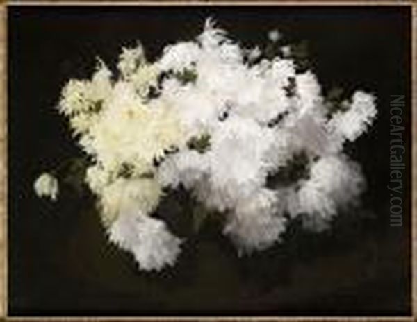 A Still Life Of Chrysanthemum Oil Painting by James Stuart Park