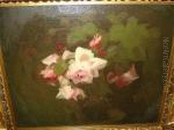 Pink Roses Oil Painting by James Stuart Park