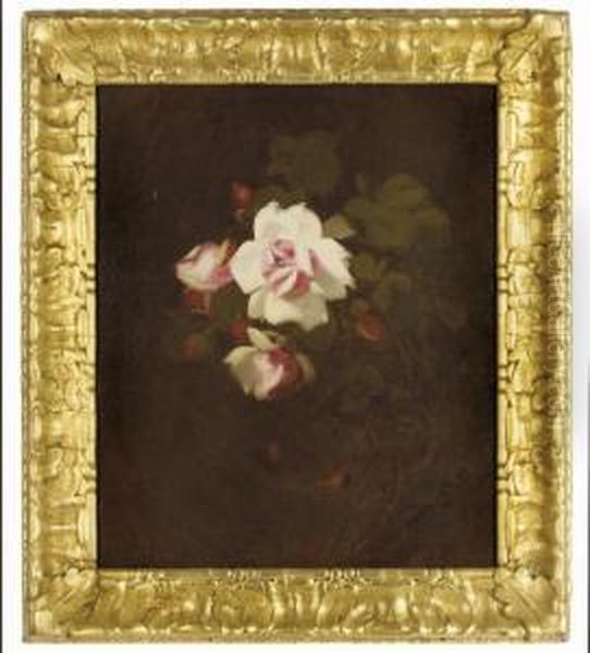 Pink Roses Oil Painting by James Stuart Park