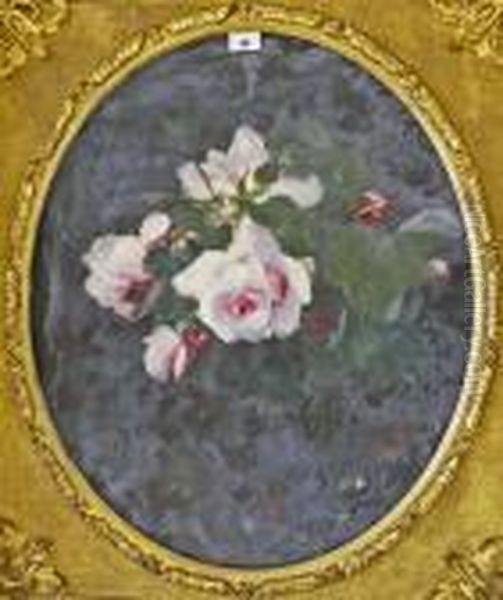 'still Life With Pink Roses'. Oil Painting by James Stuart Park