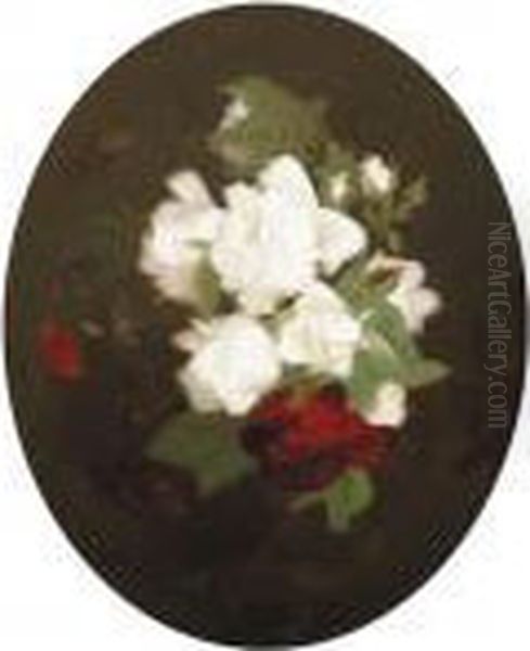 Red And White Roses Oil Painting by James Stuart Park