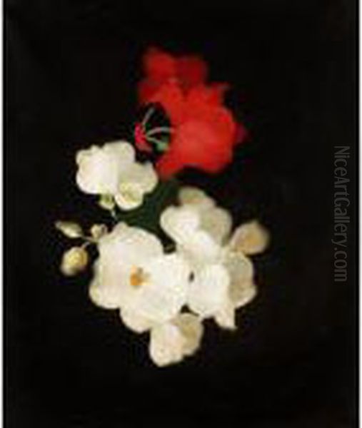 Red And White Roses Oil Painting by James Stuart Park