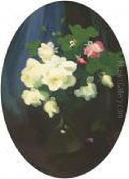 Red And White Roses Oil Painting by James Stuart Park