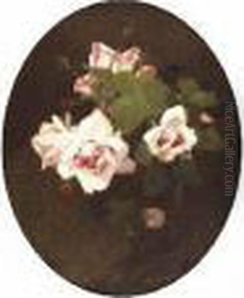 Pink Roses Oil Painting by James Stuart Park