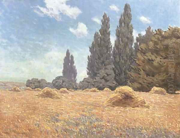 Haystacks, California Oil Painting by Granville Redmond