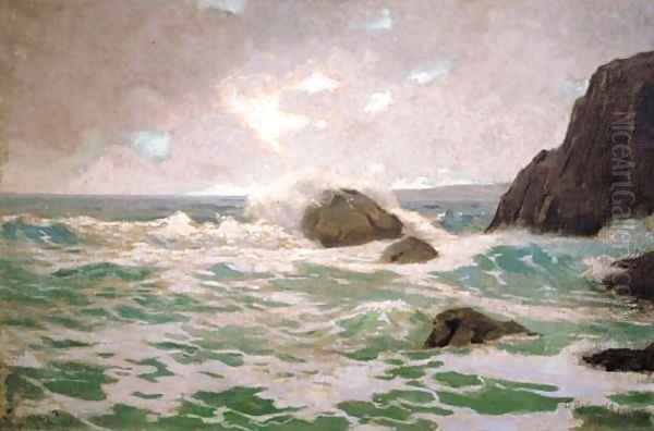 Late Afternoon Surf Oil Painting by Granville Redmond