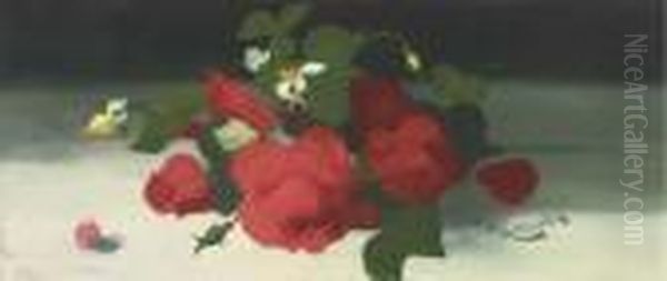 Red Roses Oil Painting by James Stuart Park