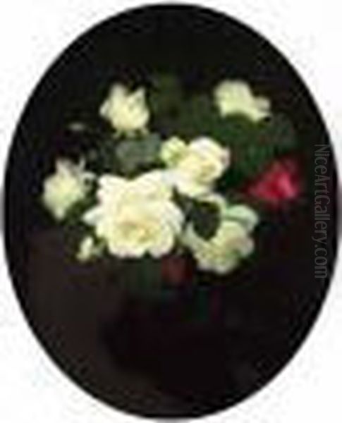 Red And White Roses Oil Painting by James Stuart Park