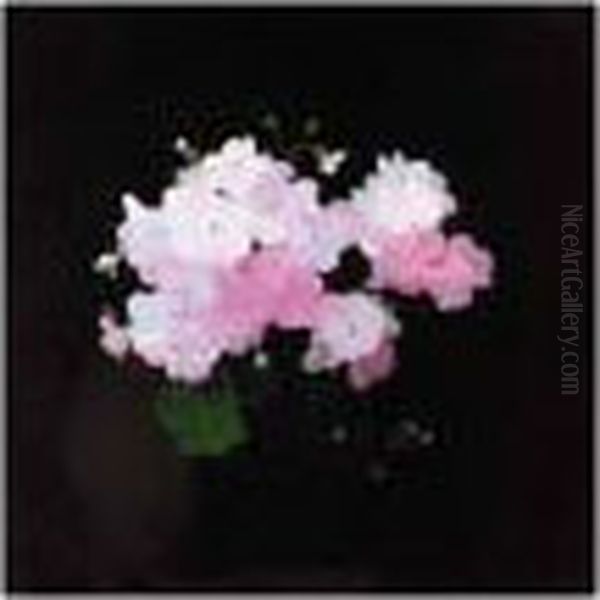 Still Life With Pink Geraniums Oil Painting by James Stuart Park