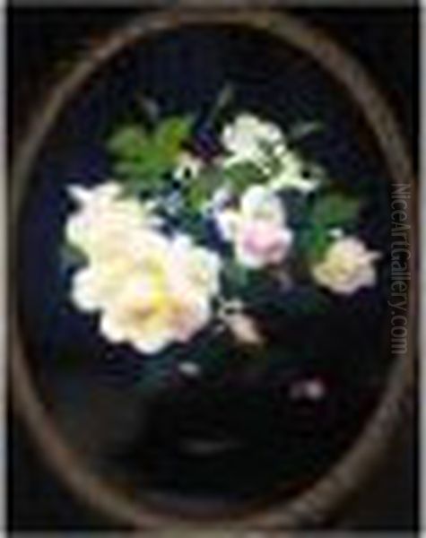 A Still Life Of Roses Oil Painting by James Stuart Park