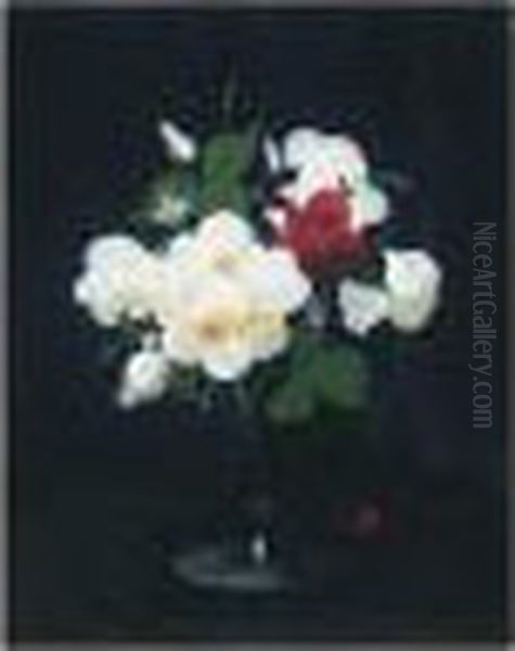 Still Life Of Roses Oil Painting by James Stuart Park