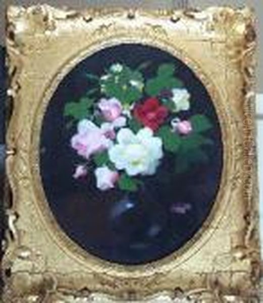 A Still Life Of Assorted Roses Oil Painting by James Stuart Park