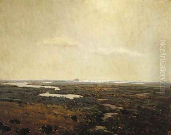 Sunset over the Marsh Oil Painting by Granville Redmond