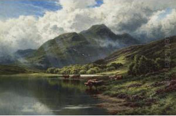 Loch Achray. And Ben Venue Oil Painting by Henry Hillier Parker