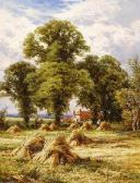 A Hampshire Cornfield, Alton Oil Painting by Henry Hillier Parker