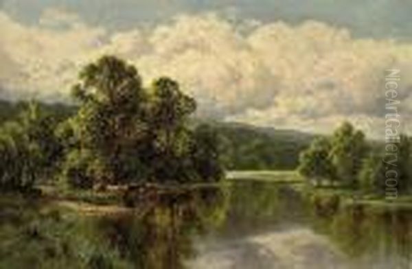 Summer On The River Oil Painting by Henry Hillier Parker