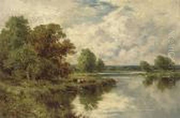 On The Avon, Near Stratford-on-avon Oil Painting by Henry Hillier Parker