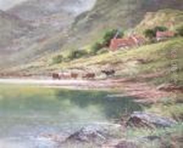 Loch Levensigned Lower Right Oil Painting by Henry Hillier Parker