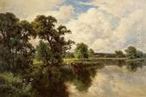 The Ouse, Near St. Ives, Huntingdonshire Oil Painting by Henry Hillier Parker