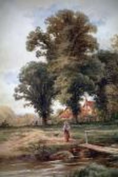 The Meadow Brook Oil Painting by Henry Hillier Parker