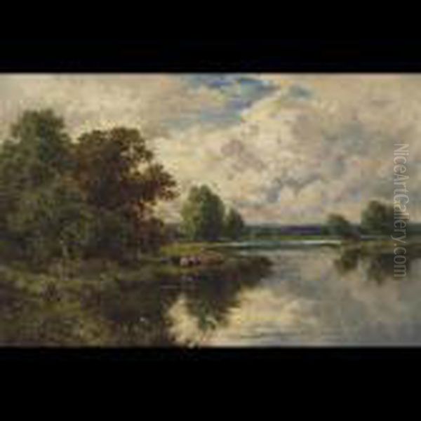 On The Avon Near Stratford-on-avon Oil Painting by Henry Hillier Parker