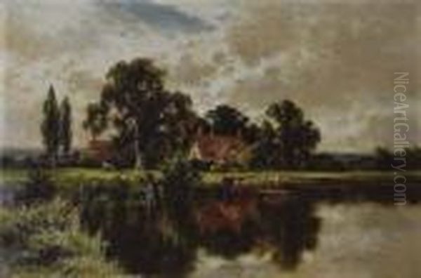 The Kennett, Woolhampton, Berkshire Oil Painting by Henry Hillier Parker