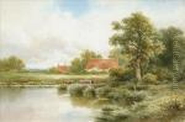 On The Ouse, Hunts Oil Painting by Henry Hillier Parker