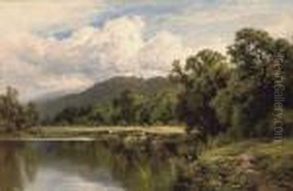 Sleeping Waters Near Henley On Thames Oil Painting by Henry Hillier Parker