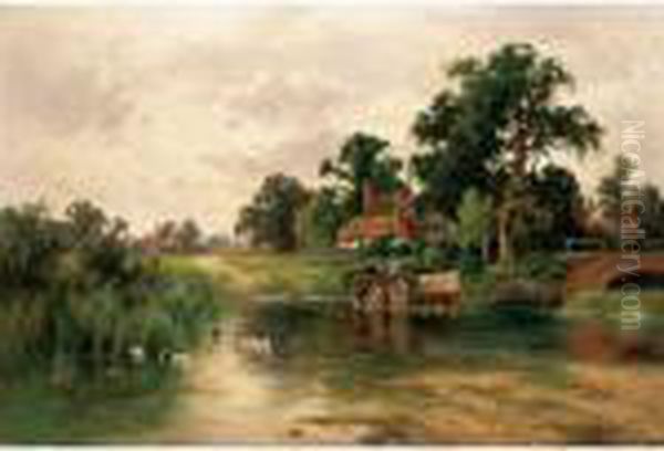 Across The Ford Oil Painting by Henry Hillier Parker