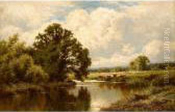 Near Great Marlow On Thames Oil Painting by Henry Hillier Parker