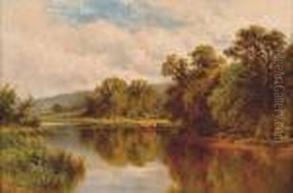 The Thames At Pangbourne Oil Painting by Henry Hillier Parker