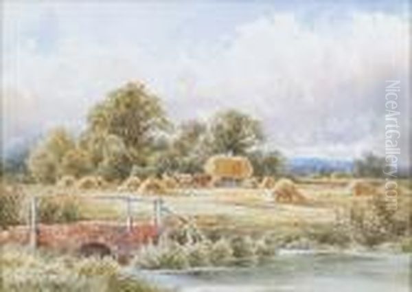 Haymakers In A Field Oil Painting by Henry Hillier Parker