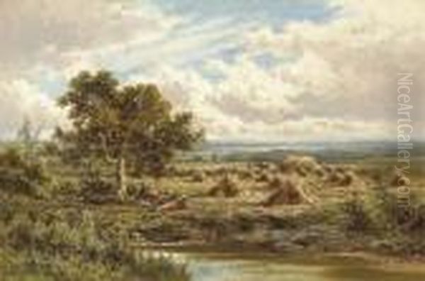 A Surrey Cornfield Oil Painting by Henry Hillier Parker