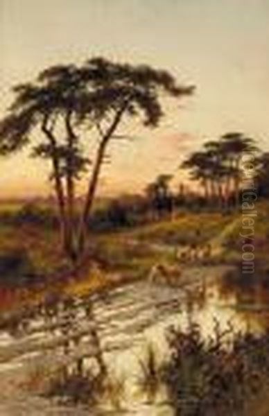 Near Guildford, Surrey Oil Painting by Henry Hillier Parker