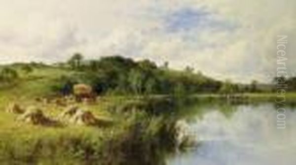 The Thames At Streatley Oil Painting by Henry Hillier Parker