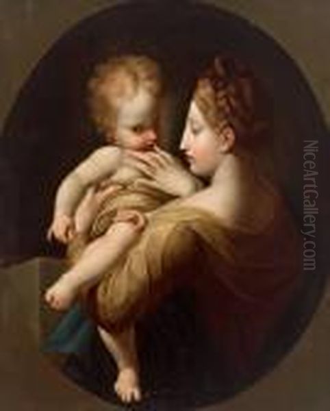 Madonna Con Il Bambino Oil Painting by Girolamo Francesco Maria Mazzola (Parmigianino)