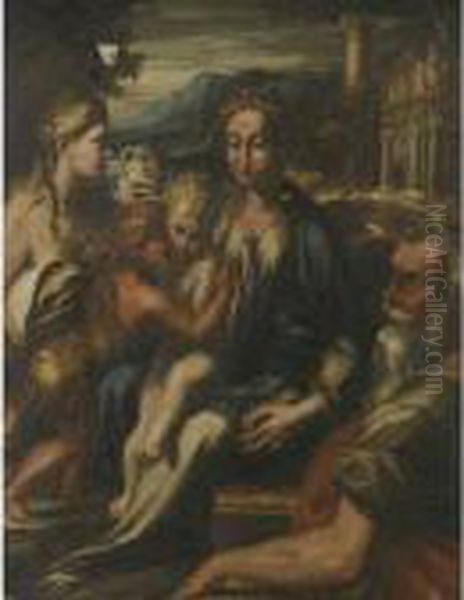 Madonna With Child, St. Zachary, Mary Magdalene And St. John The Baptist Oil Painting by Girolamo Francesco Maria Mazzola (Parmigianino)