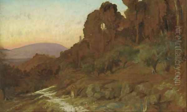 On the slopes of Subasio, near Carceri Oil Painting by Sir William Blake Richmond