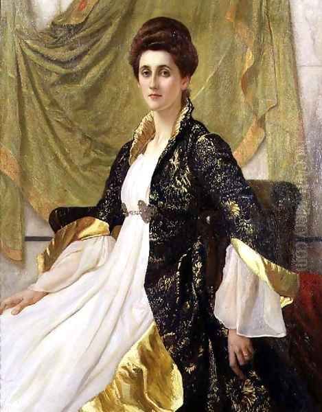 Portrait of Mrs Ernest Moon nee Emma de Villiers Lamb 1888 Oil Painting by Sir William Blake Richmond