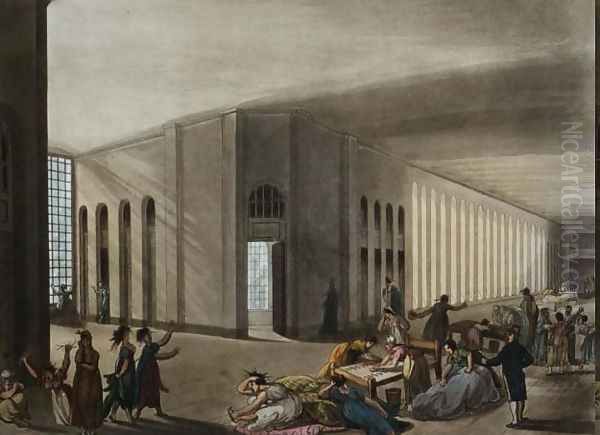 St. Lukes Hospital for Lunatics, from Ackermanns Microcosm of London, c.1800 Oil Painting by T. Rowlandson & A.C. Pugin